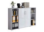 Aktenschrank Office Edition Sw Set 2 niedrig Grau/Weiß