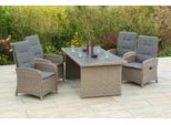 Gartenset Atrani 5-tlg. Schieferfarben/Beige