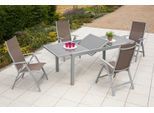Gartengarnitur 5-tlg. Carrara Metall/Textil/Glas
