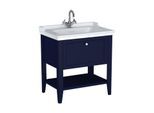 VitrA Valarte Waschtisch-Möbel-Set 65776 79,5x53x88cm, 1 Vollauszug, Korpus stahlblau/Waschtisch weiß hochglanz