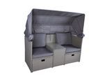 Loungegarnitur Saint-Tropez mit Dach Grau