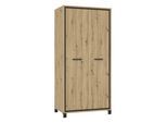 Kleiderschrank "Trondheim" , Schwarz, Eiche