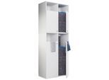 Wäscheschrank KLIDAS XXL Weiß ca. 81x184x39 cm