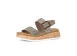 Plateausandaletten GABOR "Plateau Sandale", Damen, Gr. 38,5, grün, Schuhe