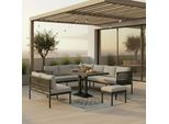 Dining-Loungeset Polly Hellgrau Outdoorstoff/Metall