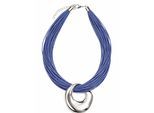 Kette mit Anhänger "Evora", Damen, Gr. onesize, Metall, blau, COLLEZIONE ALESSANDRO, Basic, Halsketten, mit üppigem Metallanhänger