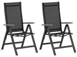 Gartensessel-2er Set Albany ca. 59x109x67 cm Schwarz