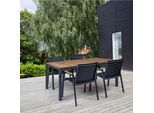 Gartentischgruppe Mood Extreme 5-tlg. Anthrazit/Teak