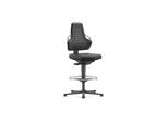 bimos Arbeitsstuhl Nexxit 3 Griff grau Sitzhöhe 570-820 mm Stoff schwarz,Fußring (9031-6801-3285)