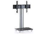 TV-Rack Tosal m. Rollen ca. 60x100 cm Schwarz/Silber