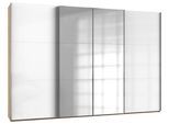 Schwebetürenschrank Level 36D ca. 350 cm Weiß/Eiche Dekor