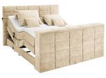 Boxspringbett Denver Sand ca. 180x200 cm mit Topper
