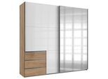Schwebetürenschrank Level 36D ca. 250 cm Weiß/Eiche Dekor