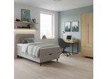 Boxbett Vida Grau ca. 90x200 cm mit Topper