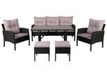 Dining-Loungeset Knock 6-tlg. Grau/Schwarz