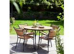 Gartentischgruppe Ellen Anthrazit/Teak