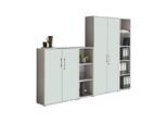 Aktenschrank Office Edition Sw Set 4 Grau/Weiß