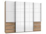 Schwebetürenschrank Level 36D ca. 300 cm Weiß/Eiche Dekor