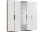 Drehtürenschrank Level 36A mit Spiegel ca. 250 cm Weiß/Eiche