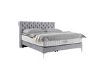 Boxspringbett Queen in Hellgrau ca. 160x200cm