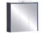 Spiegelschrank Lovis Dunkelblau mit LED 3-türig