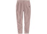 Arbeitsbundhose CARHARTT "Sweatpant", Damen, Gr. XL, US, rosa (pastellrosa), Obermaterial: 50% Baumwolle CO. 50% Polyester PES., Hosen