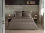 Bettwäsche HECKETT & LANE "Banda", grau (taupe grau), B/L: 135cm x 200cm, 1 Stk., 1 Stk., Mako-Satin, B/L: 80cm x 80cm, 2, Mako-Satin, Obermaterial: 100% Baumwolle, Bettwäsche, Bettwäsche, hochwertiges Mako-Satin, Streifen Satin, Bettwäsche ab 135x200 cm.