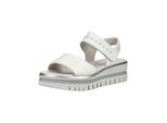Plateausandaletten GABOR "Gabor Sandalen Glattleder", Damen, Gr. 37,5, weiß, Glattleder, Schuhe