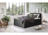 Boxspringbett COTTA "Shark inkl. Bettkasten und Topper", schwarz, B:146cm L:212cm, 100% POLYESTER (PES), Komplettbetten, Boxspringbett, erhältlich in den Breiten 140x200cm, 160x200cm und 180x200cm