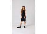Jerseykleid KIDS ONLY "KOGBELFAST LIFE S/L MIDI DRESS NOOS JRS", Mädchen, Gr. 134/140, N-Gr, schwarz, Feinripp, Obermaterial: 95% Baumwolle, 5% Elasthan, unifarben, sehr figurbetont Midi, Rundhals, Kleider Jerseykleid