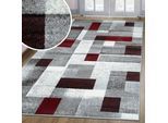 Teppich OTTO HOME "Corine" Gr. 4, rot, B:160cm H:9mm L:230cm, Obermaterial: 100% Polypropylen, Teppiche, Teppich, mit besonders weichem Flor, Kurzflor, modernes Karo-Design