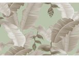 Fototapete LIVING WALLS "ARTist Heliconia", grau (grau, grün), B:4m L:2,7m, Vlies, Tapeten, Vlies, Wand, Schräge