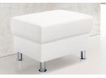 Hocker TRENDMANUFAKTUR "Rondo, Polsterhocker zur Serie, Breite 67 cm, Füße chromfarben", weiß (schneeweiß), B:67cm H:46cm T:53cm, Microfaser PRIMABELLE (100% Polyester);Kunstleder SOFTLUX;Struktur (54% Polyacryl, 46% Polyester);NaturLEDER (echtes Rindsleder) im Sitz, Korpus in Kunstleder SOFTLUX, Hocker, Hocker, Fußhocker wahlweise mit Federkern, in verschiedenen Bezügen bestellbar