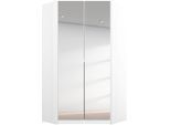 Eckkleiderschrank RAUCH "Kleiderschrank Eckschrank Schrank Garderobe Ankleide MEMPHIS", weiß, B:119cm H:210cm T:106cm, Holzwerkstoff, Schränke, Eckkleiderschrank, platzsparend, viel Stauraum, voll aufgelegter Spiegel MADE IN GERMANY