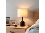 OTTO HOME Tischleuchte "Charleen mit Leinenschirm", schwarz beige, 1, Ø 23cm H: 40cm, 1 Stk., Leuchten, LED max. 6 Watt, Metallfuß, Textilschirm Ø 23 cm, Tischlampe, Stoff, Tischleuchte