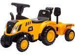 Rutscher JAMARA "Caterpillar Traktor mit Anhänger 2in1, gelb", gelb, Rutschautos, KinderB:29cm H:44cm T:91cm, Kunststoff, Rutscher, mit Licht- und Soundeffekten sowie Hupe, B:29cm H:44cm T:91cm