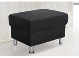 Hocker TRENDMANUFAKTUR "Rondo, Polsterhocker zur Serie, Breite 67 cm, Füße chromfarben", schwarz, B:67cm H:46cm T:53cm, Microfaser PRIMABELLE (100% Polyester);Kunstleder SOFTLUX;Struktur (54% Polyacryl, 46% Polyester);NaturLEDER (echtes Rindsleder) im Sitz, Korpus in Kunstleder SOFTLUX, Hocker, Hocker, Fußhocker wahlweise mit Federkern, in verschiedenen Bezügen bestellbar