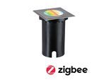 LED Einbauleuchte PAULMANN "Floor eckig 110x110mm RGBW+ 4,9W 300lm 230V Eisen gebürstet Aluminium", silber (edelstahlfarben), B:11cm H:14,8cm T:11cm, Leuchten, LED Einbauleuchte, Bodeneinbauleuchte Smart Home Zigbee 3.0 IP67