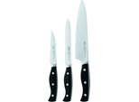 Messer-Set RÖSLE "Pura", silber (schwarz, silberfarben), X50 CrMoV15 Klingenstahl, Kochmesser-Sets, Messer-Set, X50 CrMoV15 Klingenstahl