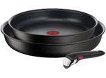 Pfannen-Set TEFAL "Ingenio Unlimited, Pfannenset abnehmbarer Griff, Antihaftversiegelung", schwarz, Ø:28cm, Pfannen, Pfannen-Set, stapelbar, platzsparend, einfache Reinigung, Induktion, L76389