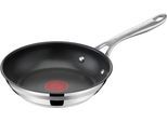 Bratpfanne TEFAL "Jamie Oliver Cook Smart, Pfanne Induktion mit Antihaftversiegelung", silber (edelstahlfarben), H:5cm Ø:20cm, Pfannen, Bratpfanne, Thermo-Signal bei idealer Bratttemperatur, für alle Herdarten geeignet