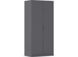 Kleiderschrank RAUCH "Drehtürenschrank Schrank Garderobe Ankleide Schlafzimmer LAGOA", graumetallic, B:91cm H:197cm T:54cm, Holzwerkstoff, Schränke, Kleiderschrank, moderne Kantengriffe aus Metall, optional mit Aufsatz MADE IN GERMANY