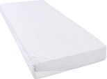 Spannbettlaken OTTO HOME "GRETA Jersey aus 100% Baumwolle, 150 g/m²", weiß, L:200cm, Jersey, Obermaterial: 100% Baumwolle, Bettlaken, Spannbettlaken, Premium Bettlaken für Matratzen bis 23 cm Höhe, perfekter Sitz