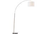 BRILLIANT Bogenlampe "Clarie", silber (silberfarben), 1, Ø 36,5cm H: 180cm, Leuchten, 1,8m Höhe, E27 max. 60W, Stoffschirm, Metall/Textil, Bogenlampe