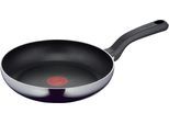 Bratpfanne TEFAL "Resist, sichere Titanium Antihaftversiegelung", schwarz, B:25,4cm H:5cm L:42,78cm Ø:24cm, Pfannen, Bratpfanne, Thermo-Signal bei idealer Brattemperatur, nicht induktionsgeeignet