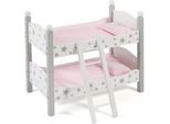 Puppenbett CHIC2000 "Stars Grau", grau (stars grau), Puppenmöbel, KinderB:28cm H:44cm T:28cm, Holzwerkstoff, MDF, Puppenbett, auch als zwei Einzelbetten verwendbar, B:28cm H:44cm T:28cm