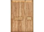 Kleiderschrank HOME AFFAIRE "Ambroise, aus Wildeiche, inkl. Passepartout", braun (wildeiche), B:157cm H:226cm T:62cm, Massivholz, Schränke, Kleiderschrank, Massivholz-Kleiderschrank, im 50 cm Raster planbar