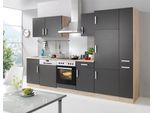 Hängeschrank KOCHSTATION "KS-Toronto, Breite 50 cm", grau (anthrazit, eiche sonoma), B:50cm H:57cm T:34cm, Holzwerkstoff, Schränke, Hängeschrank