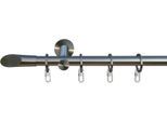 Gardinenstange INDEKO "Marbella", edelstahl, optik, L:320cm Ø:16mm, Eisen, Gardinenstangen, Gardinenstange, Komplett-Set inkl. Ringen,Faltenlegehaken und Montagematerial