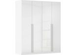 Kleiderschrank RAUCH "Schrank Drehtürenschrank Ankleide Garderobe Schlafzimmerschrank LORCA", weiß (korpus weiß, front hochglanz weiß), B:181cm H:210cm T:54cm, Holzwerkstoff, Schränke, Kleiderschrank, mit langen Griffstangen, elegante Hochglanz-Front MADE IN GERMANY